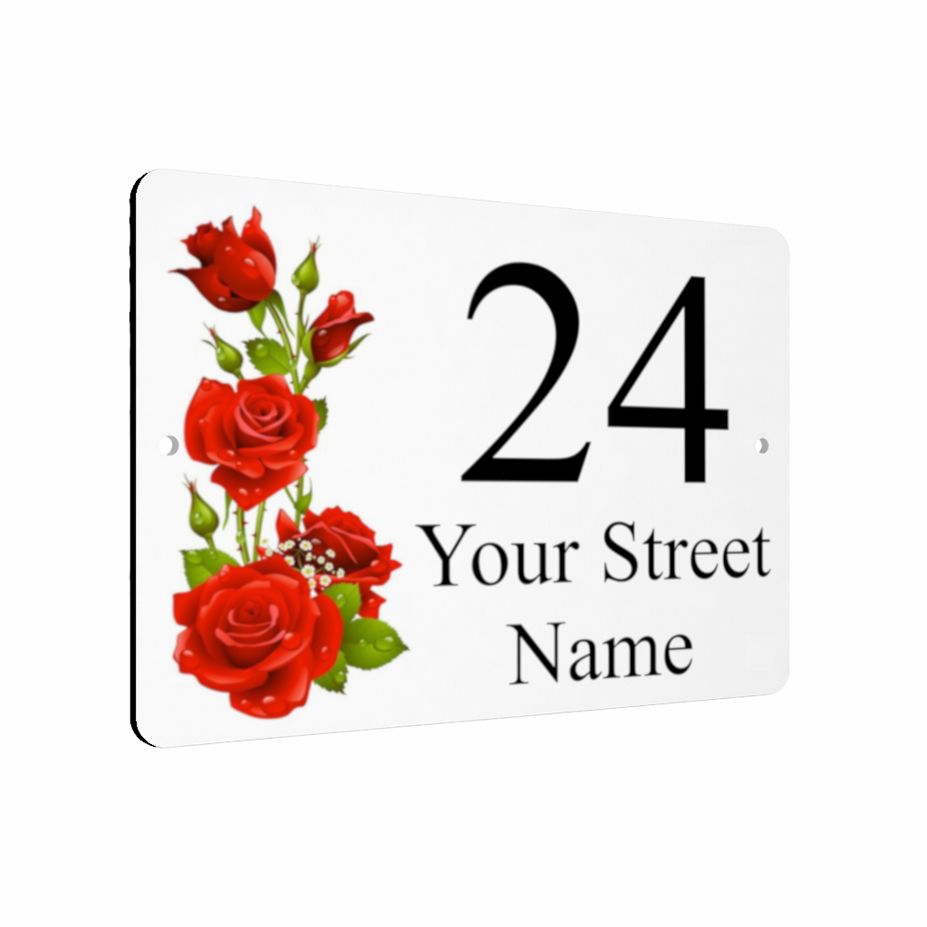 B074 Custom Personalised Address Metal Aluminium Plaque Sign Door House