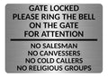 A5.53 Gate Locked Please Ring The Bell For Attention Metal Aluminium Plaque Sign