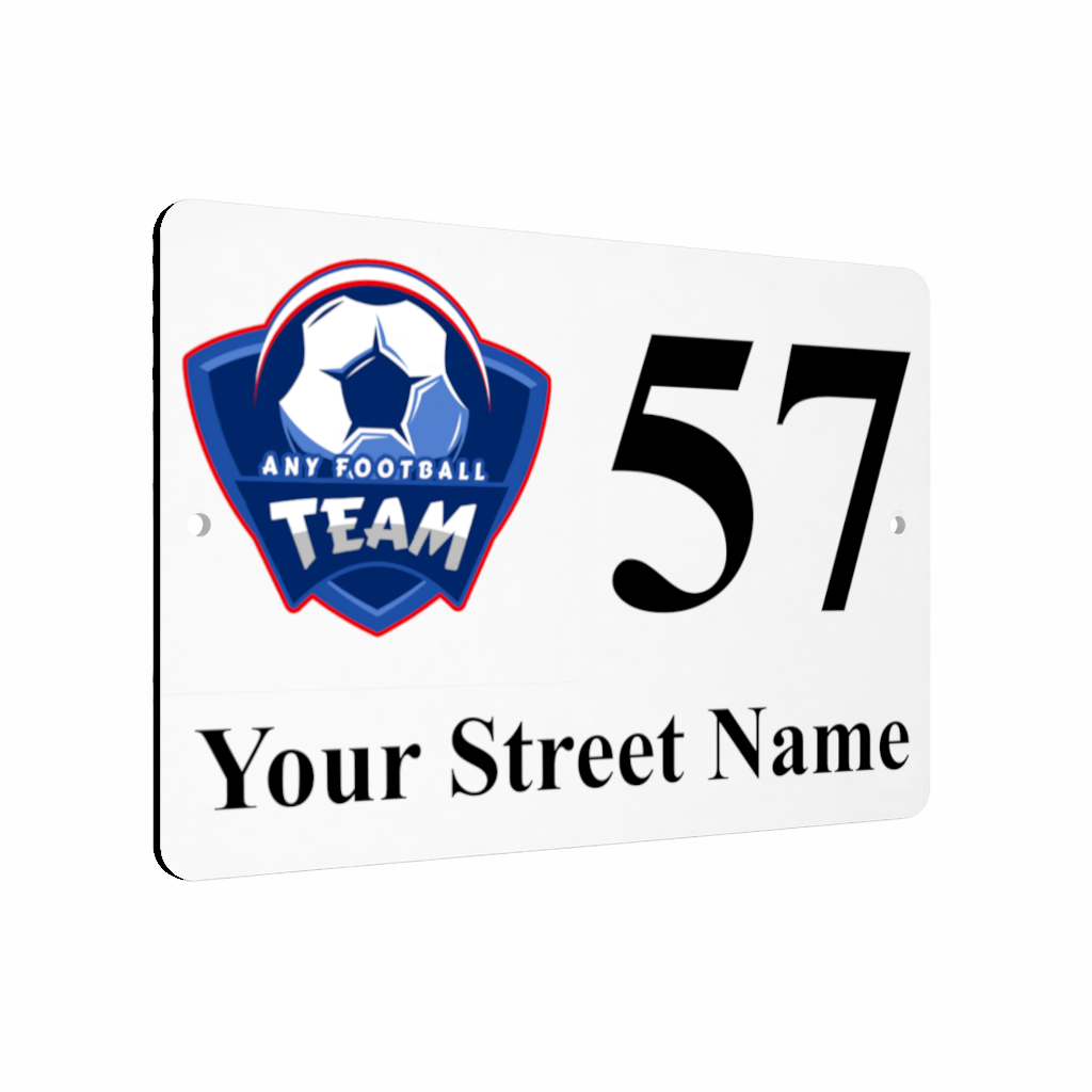B198 Custom Personalised Football Badge Address Metal Aluminium Plaque Sign