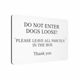 B119 DO NOT ENTER DOGS LOOSE Metal Aluminium Plaque Sign Door Gate House Garden