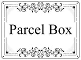 UV089 Parcel Box Ornament Metal Aluminium Plaque Sign Door Letters House Office A4