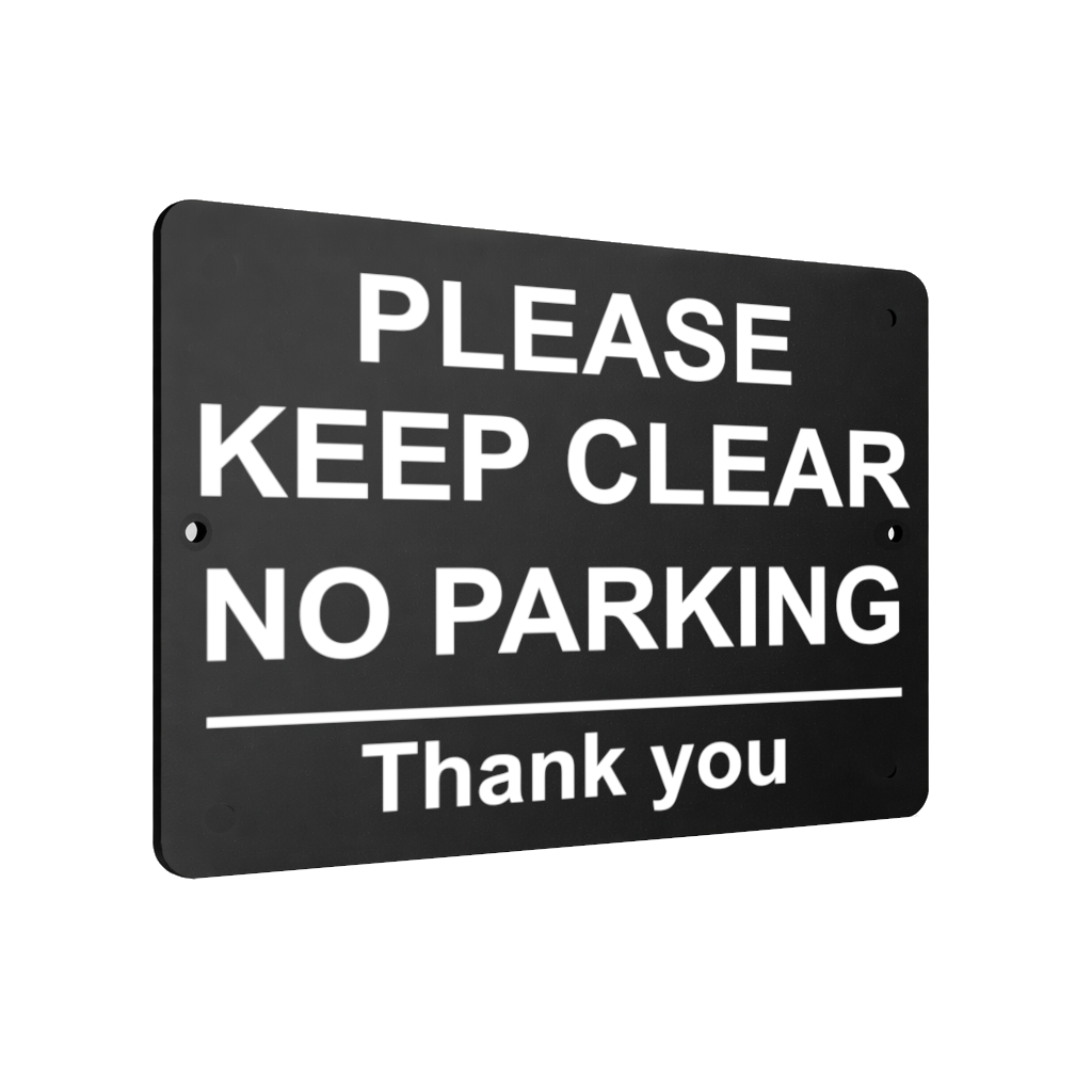 B020 PLEASE KEEP CLEAR NO PARKING Aluminium Composite Plaque Sign Gate Door