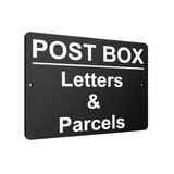 B012 POST BOX Letters & Parcels Door House Aluminium Composite Sign Plaque