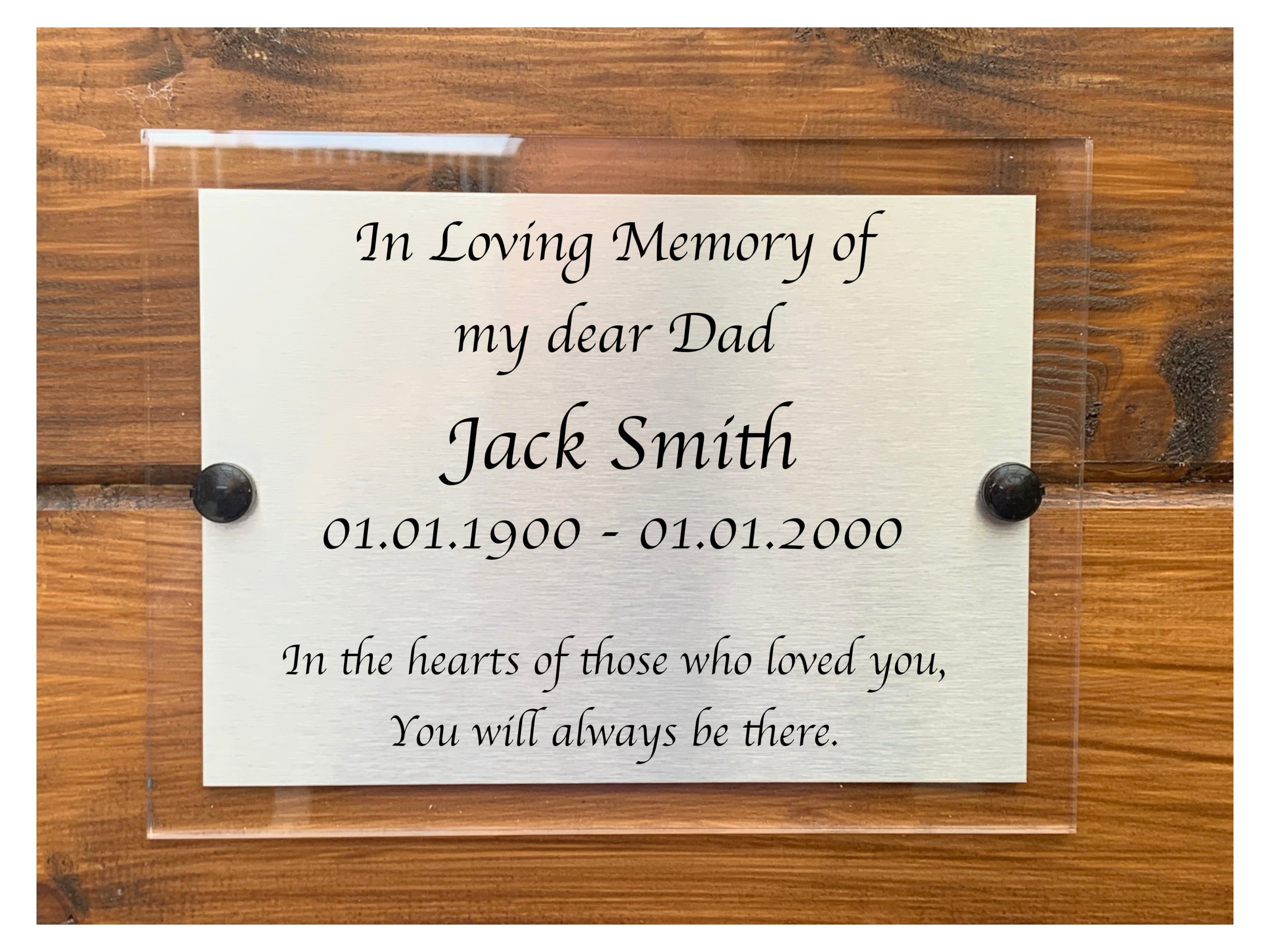 M021 Custom Personalised Memorial Funeral Grave Acrylic Aluminium Sign Plaque