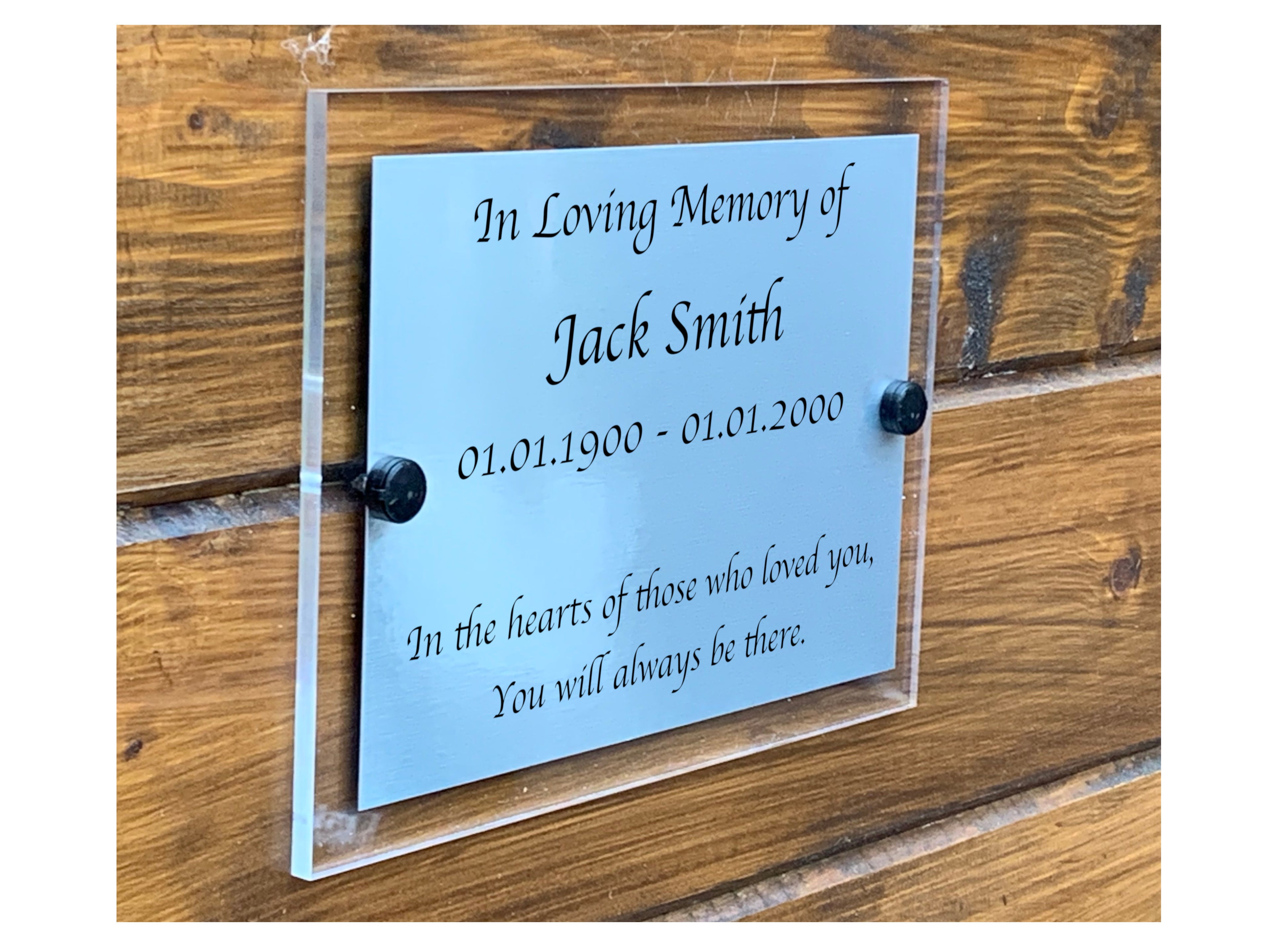 M020 Custom Personalised Memorial Funeral Grave Acrylic Aluminium Sign Plaque