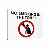 B092 NO SMOKING IN THE TOILET Safety Aluminium Composite Plaque Sign Door Wall