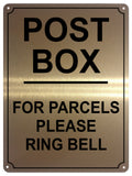 UV130 POST BOX PLEASE RING BELL Metal Aluminium Plaque Sign For Door A4 Size