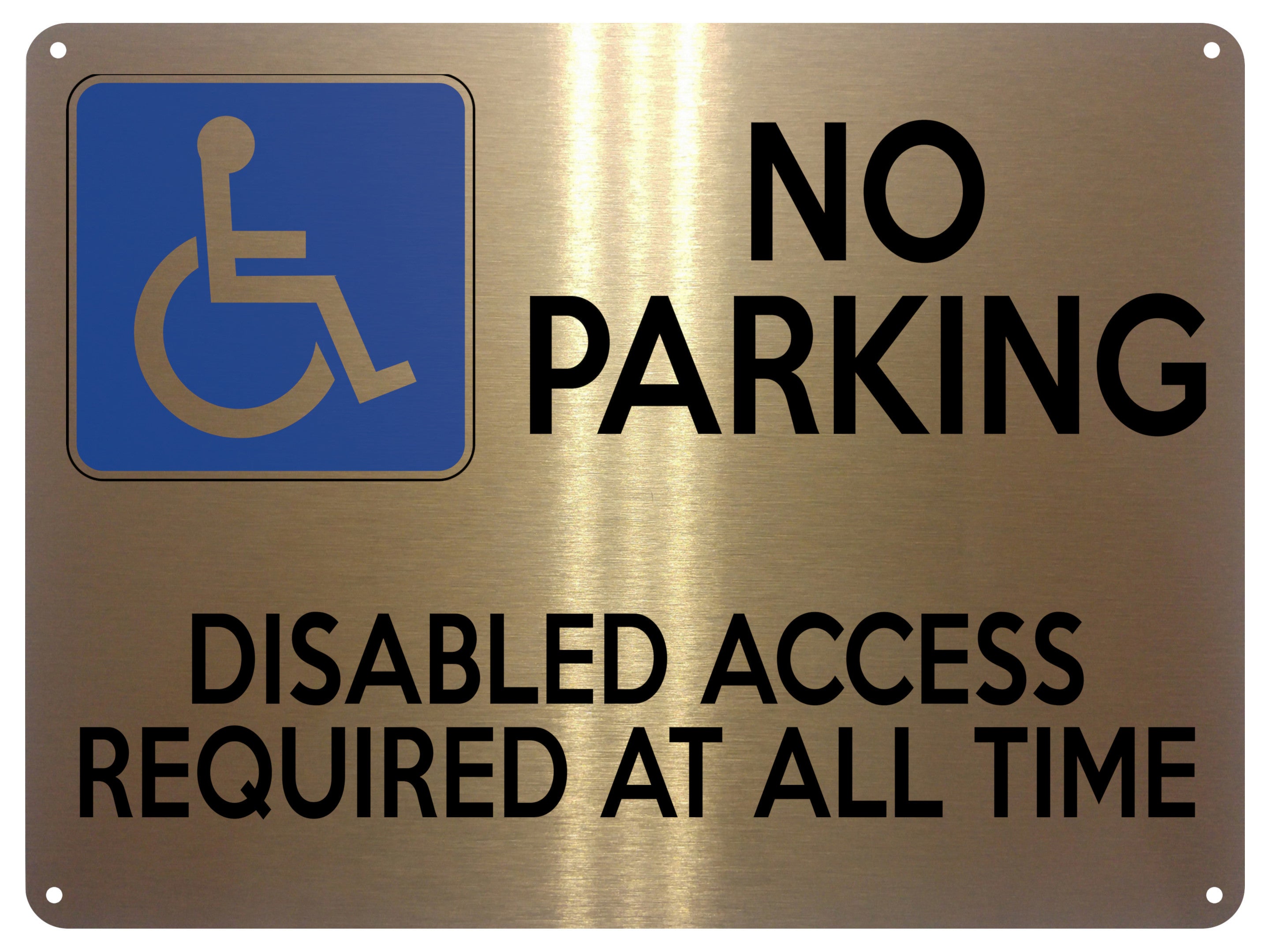 1MM 2376 NO PARKING Disabled Access Required All Time Metal Aluminium Metal Plaque