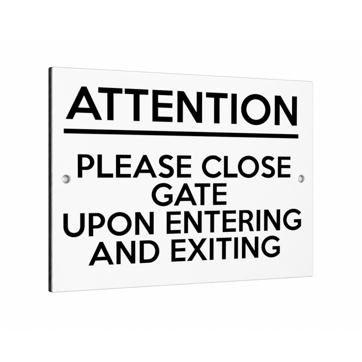 B239 PLEASE CLOSE GATE UPON ENTERING AND EXITING Metal Aluminium Sign Plaque