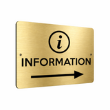 B191 INFORMATION Arrow Right Customer Shop Business Aluminium Metal Plaque Sign