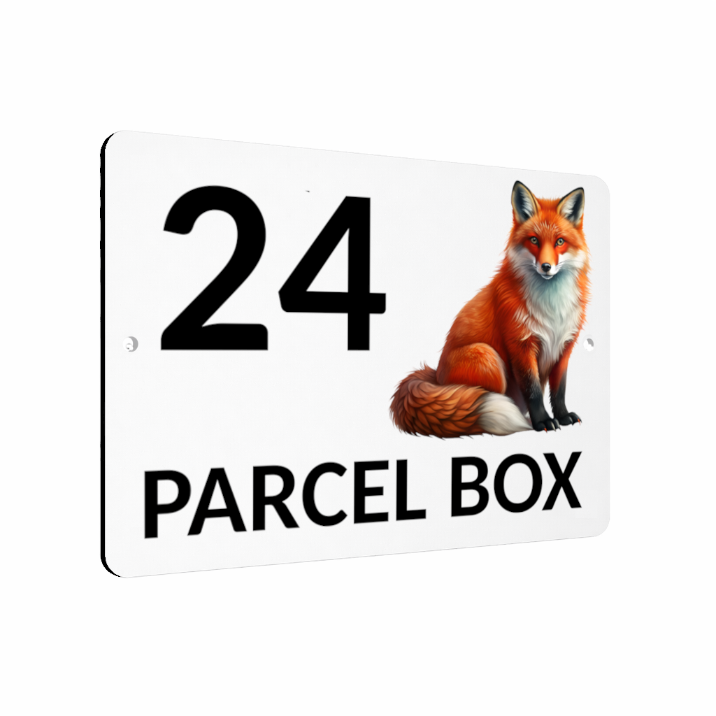 B163 Custom Personalised PARCEL BOX Aluminium Composite Plaque Sign House Door