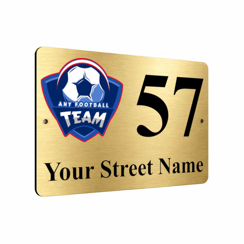 B198 Custom Personalised Football Badge Address Metal Aluminium Plaque Sign