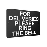 B025 FOR DELIVERIES PLEASE RING THE BELL Aluminium Composite Plaque Sign Door