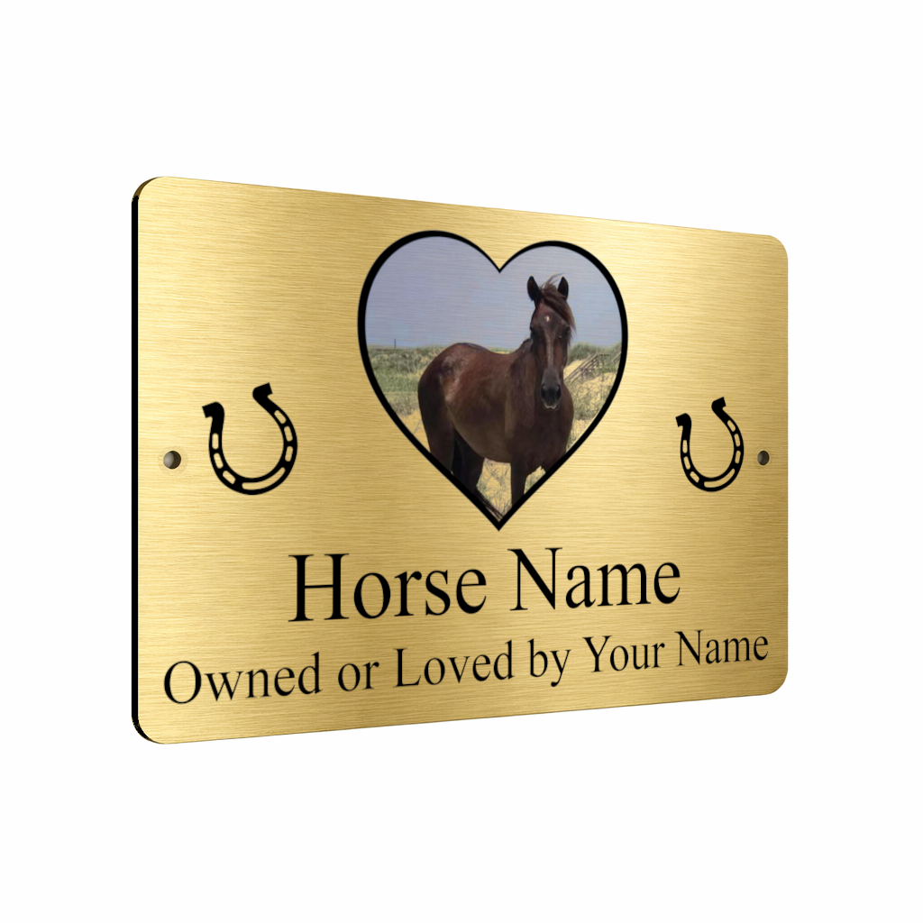 B129 Custom Personalised Horse Pony Stable Door Metal Aluminium Plaque Sign