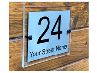 M014 Custom Personalised Modern Address Door Acrylic Metal Aluminium Sign Plaque