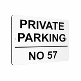 B103 Custom Personalised PRIVATE PARKING Number Metal Aluminium Plaque Sign Gate