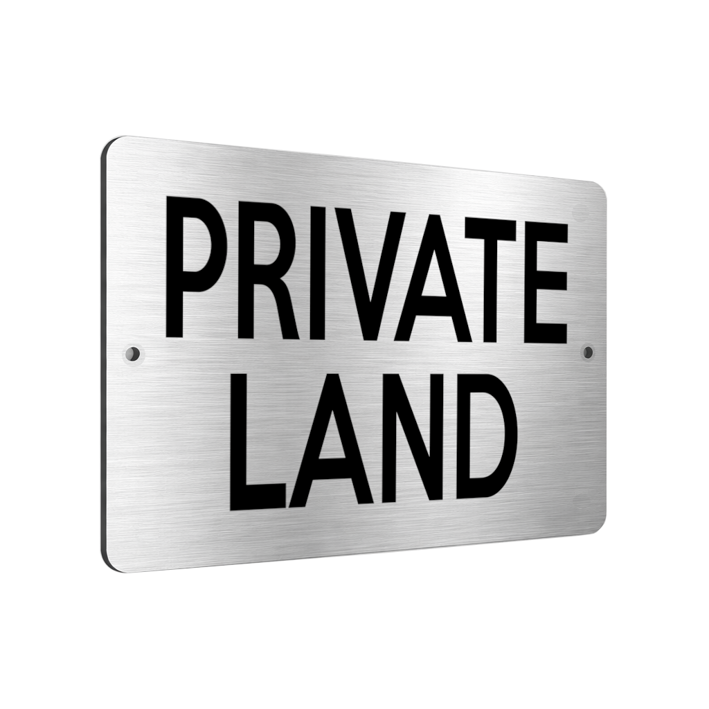 B194 PRIVATE LAND Aluminium Composite Plaque Sign Door Gate Fence