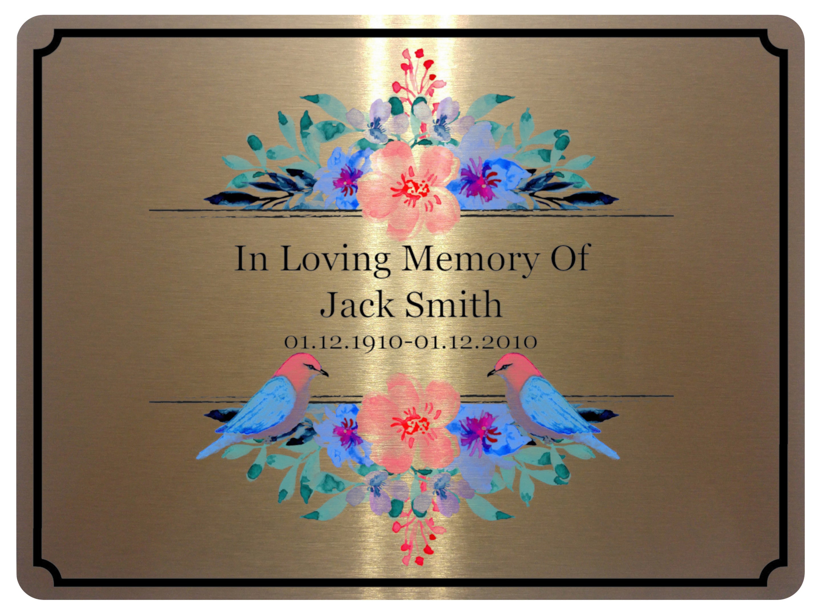 2275 Custom Personalised Memorial Funeral Grave Metal Aluminium Sign Plaque