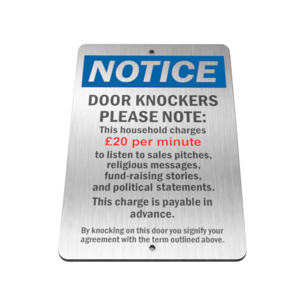 B153 Door Knockers Funny Metal Aluminium Sign Plaque House Office