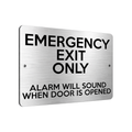 B212 EMERGENCY EXIT ONLY ALARM WILL SOUND Aluminium Metal Plaque Sign Door