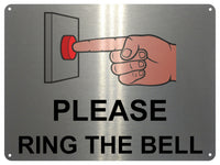 UV152 PLEASE RING THE BELL Metal Aluminium Plaque Sign Door Gate House Office A4