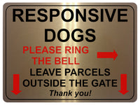 2176 RESPONSIVE DOGS Please Ring The Bell Metal Parcels Aluminium Plaque Sign