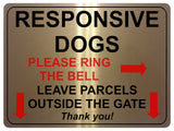 2176 RESPONSIVE DOGS Please Ring The Bell Metal Parcels Aluminium Plaque Sign