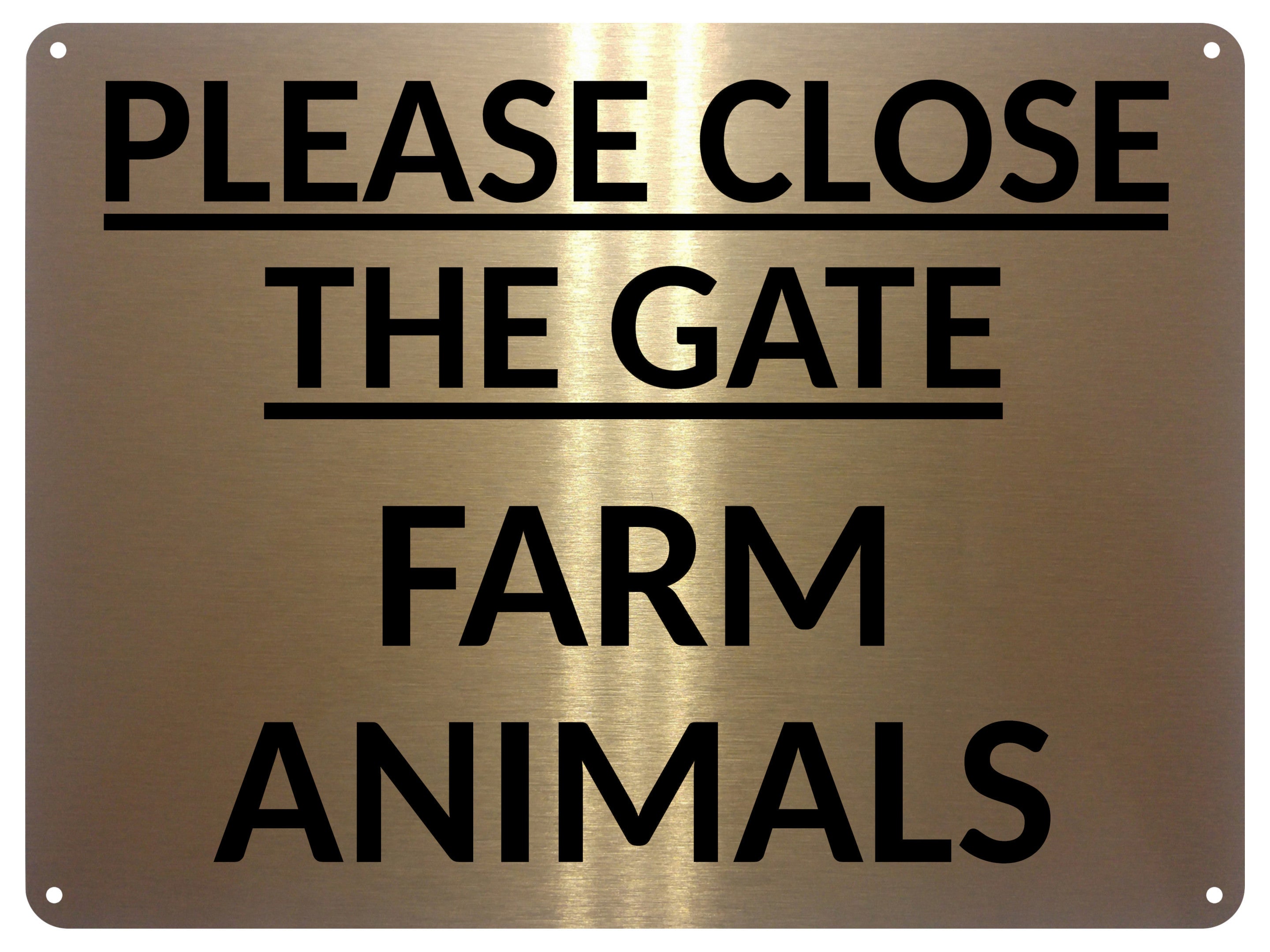2412 PLEASE CLOSE THE GATE Farm Animals Door Gate Metal Aluminium Plaque Sign