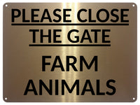 2412 PLEASE CLOSE THE GATE Farm Animals Door Gate Metal Aluminium Plaque Sign