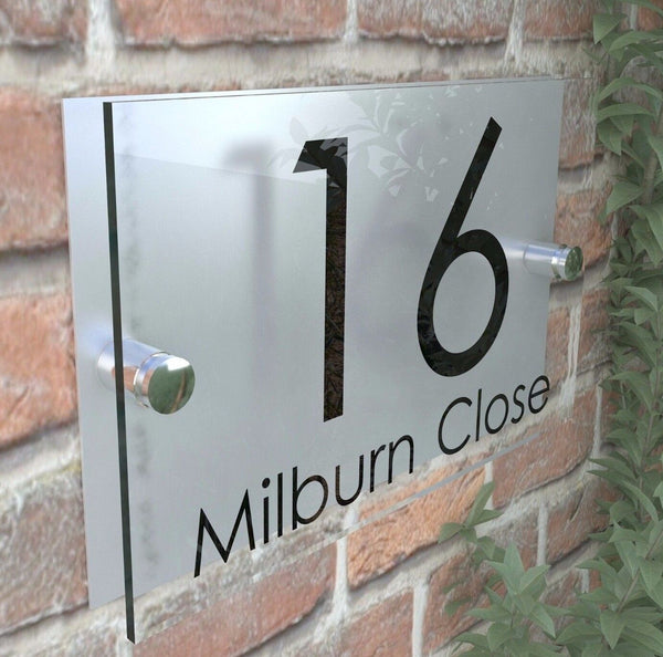 K011 Custom Personalised Modern Address Door Gate Metal Aluminium Sign Plaque