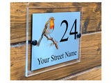 M011 Custom Personalised Modern Address Door Robin Acrylic Aluminium Sign Plaque