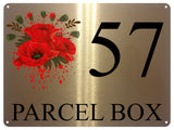 UV135 Custom Personalised PARCEL BOX Metal Aluminium Plaque Sign Door House Office A4