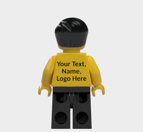 L001 Custom Personalised Lego Minifigures Name, Text