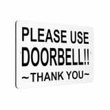 B037 PLEASE USE DOORBELL!! Metal Aluminium Composite Plaque Sign Gate Door House