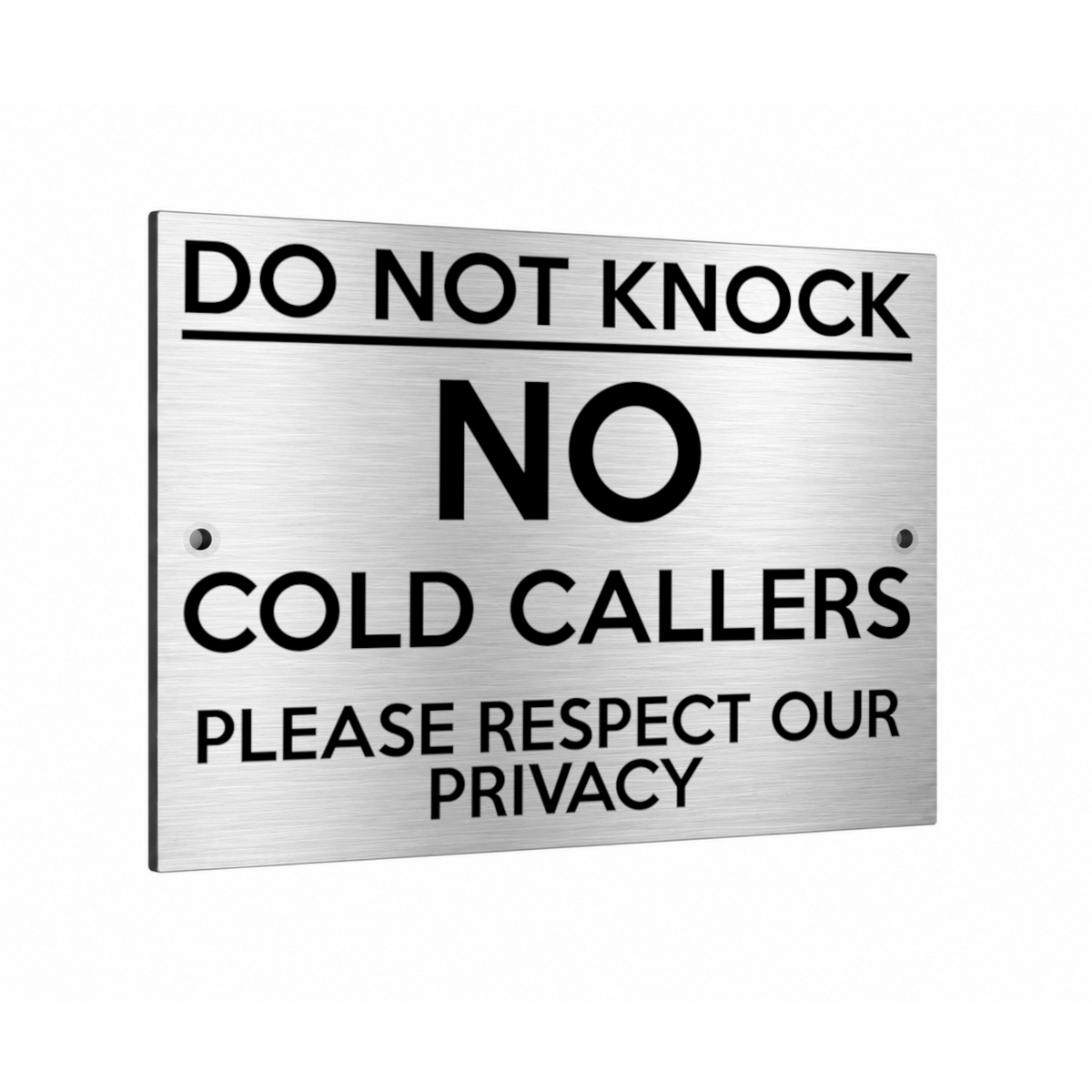 B260 DO NOT KNOCK NO COLD CALLERS Aluminium Metal Plaque Sign Door House