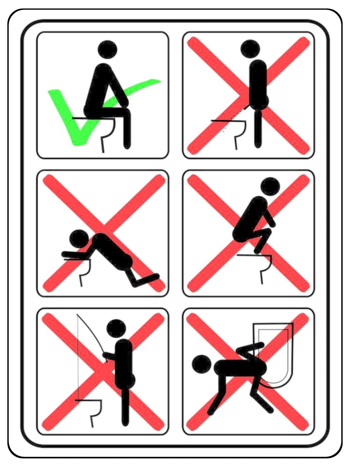 2432 Funny Toilet Instructions Toilet Rules Metal Aluminium Plaque Sign