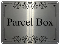 UV089 Parcel Box Ornament Metal Aluminium Plaque Sign Door Letters House Office A4