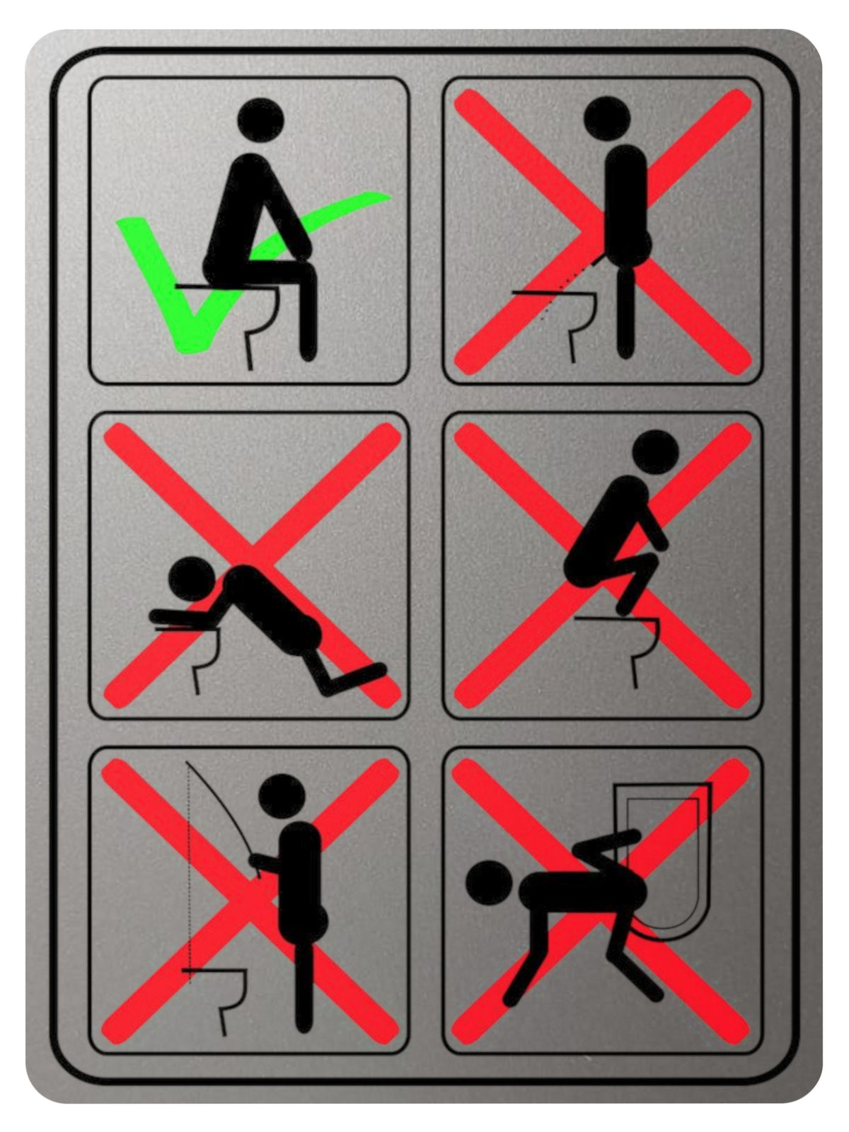 2432 Funny Toilet Instructions Toilet Rules Metal Aluminium Plaque Sign