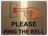 UV152 PLEASE RING THE BELL Metal Aluminium Plaque Sign Door Gate House Office A4