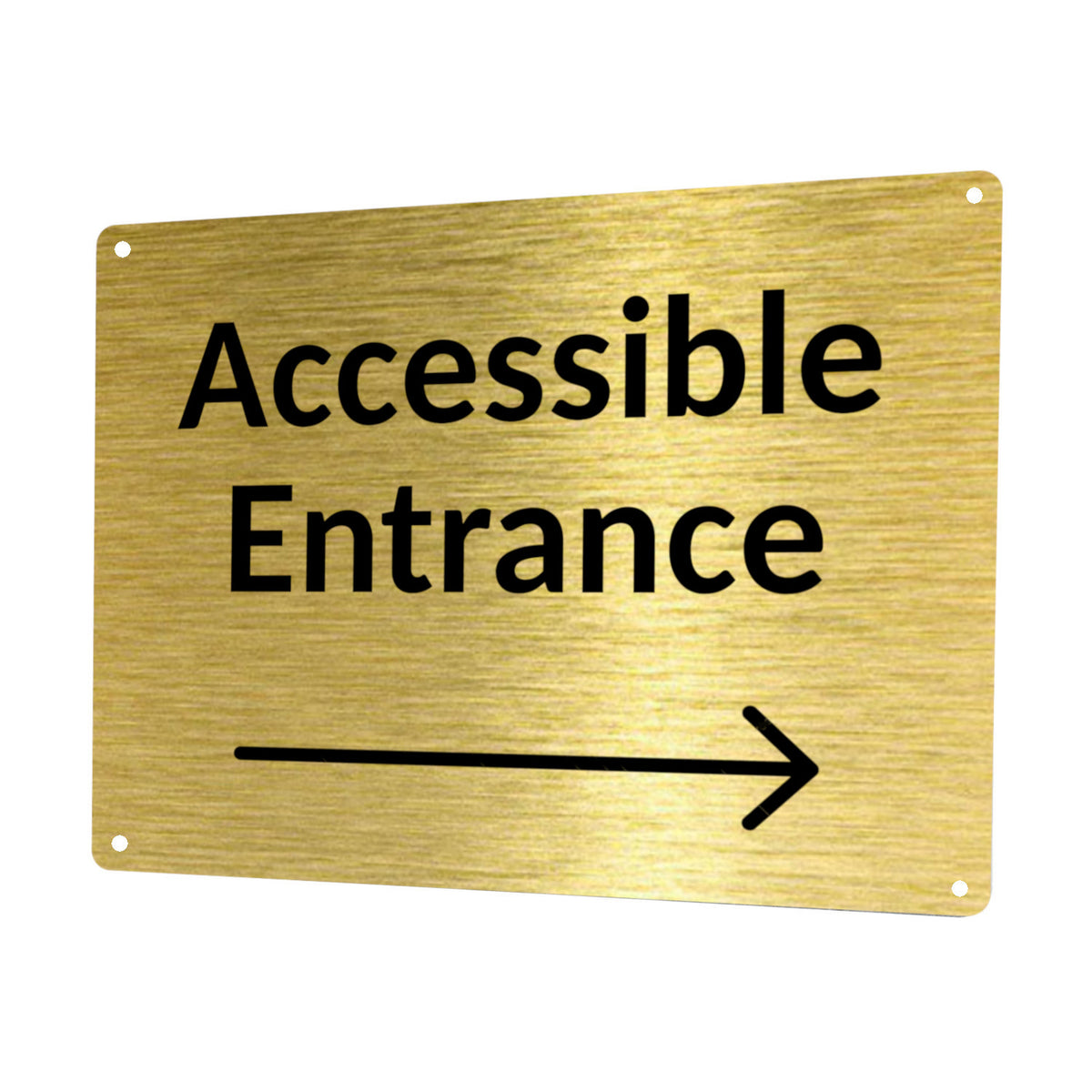 1MM 2415 ACCESSIBLE ENTRANCE Arrow Direction Right Metal Aluminium Metal Plaque
