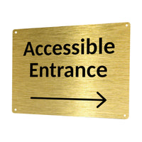 1MM 2415 ACCESSIBLE ENTRANCE Arrow Direction Right Metal Aluminium Metal Plaque