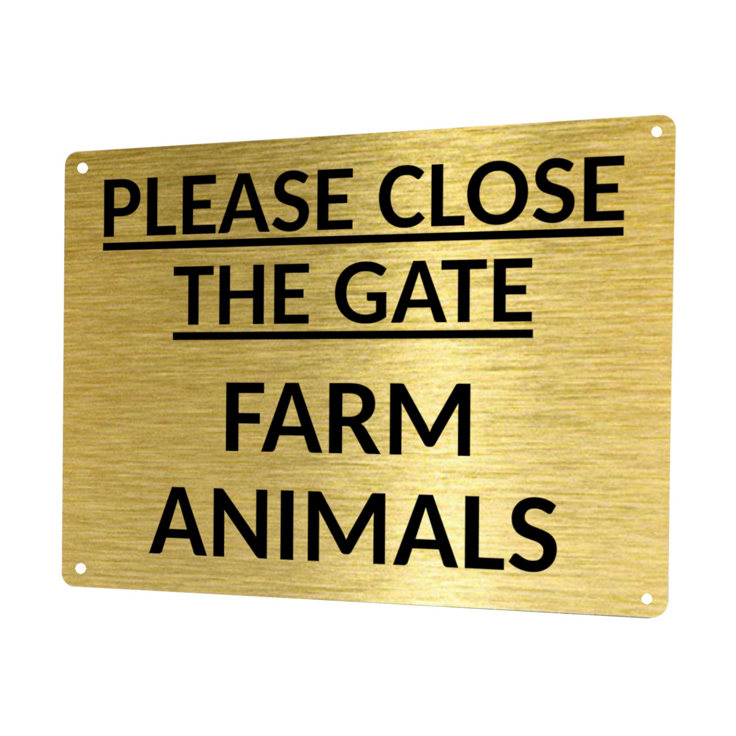 1MM 2413 PLEASE CLOSE THE GATE Farm Animals Door Metal Aluminium Metal Plaque