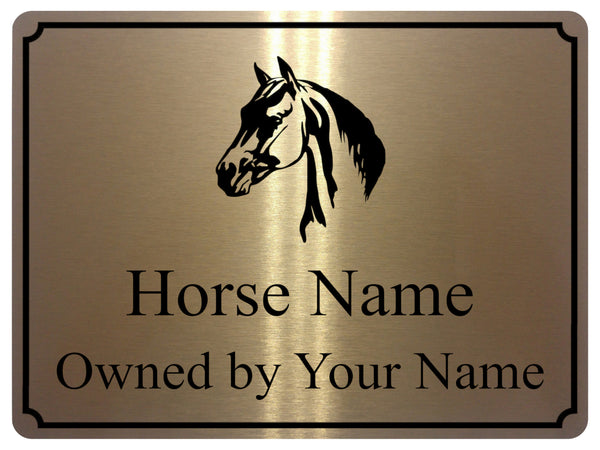 1MM 2353 Custom Personalised Horse Pony Stable Metal Aluminium Sign Plaque Gate