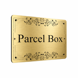 B141 Parcel Box Ornament Metal Aluminium Plaque Sign Door Letters House Office