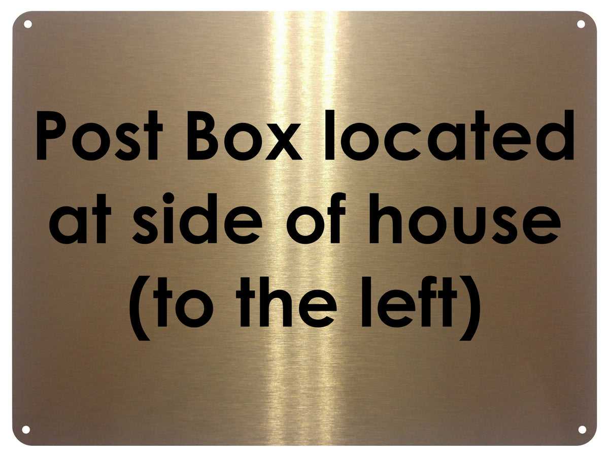 1MM 2374 Post Box Located At Side Of House Left Metal Aluminium Metal Plaque