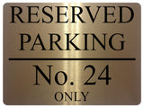 UV154 Custom Personalised RESERVED PARKING Metal Aluminium Plaque Sign A4 Size