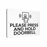 B183 PLEASE PRESS AND HOLD DOORBELL Door Metal Aluminium Metal Plaque Sign