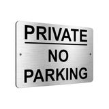 B161 PRIVATE NO PARKING Metal Aluminium Composite Plaque Sign Door Gate