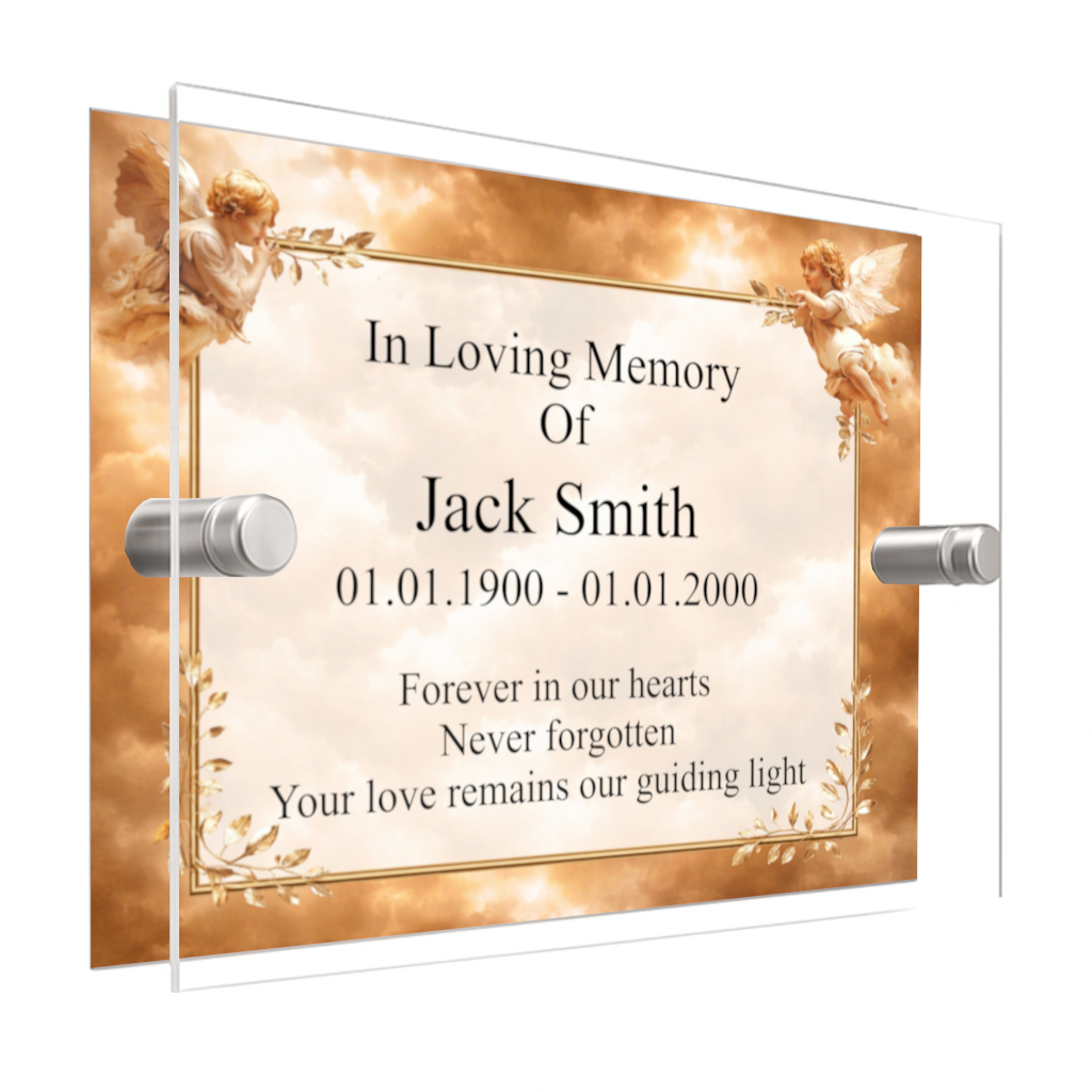 M103 Custom Personalised Modern Memorial Acrylic Aluminium Sign Plaque