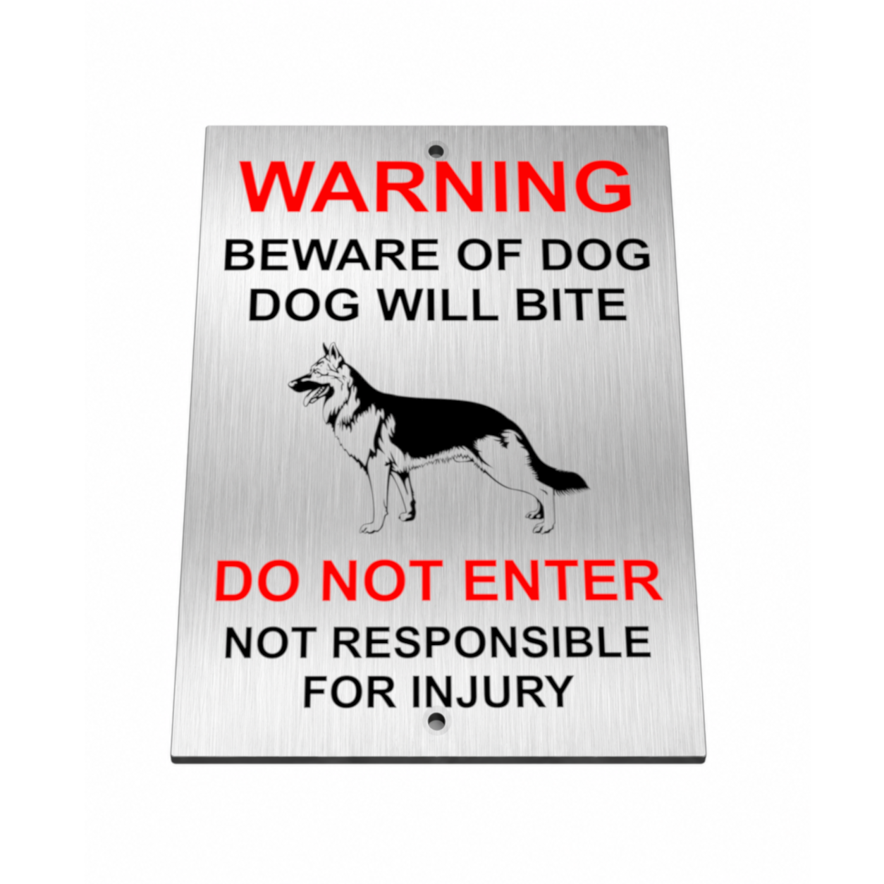B240 BEWARE OF DOG WILL BITE DO NOT ENTER Metal Aluminium  Sign Plaque Gate